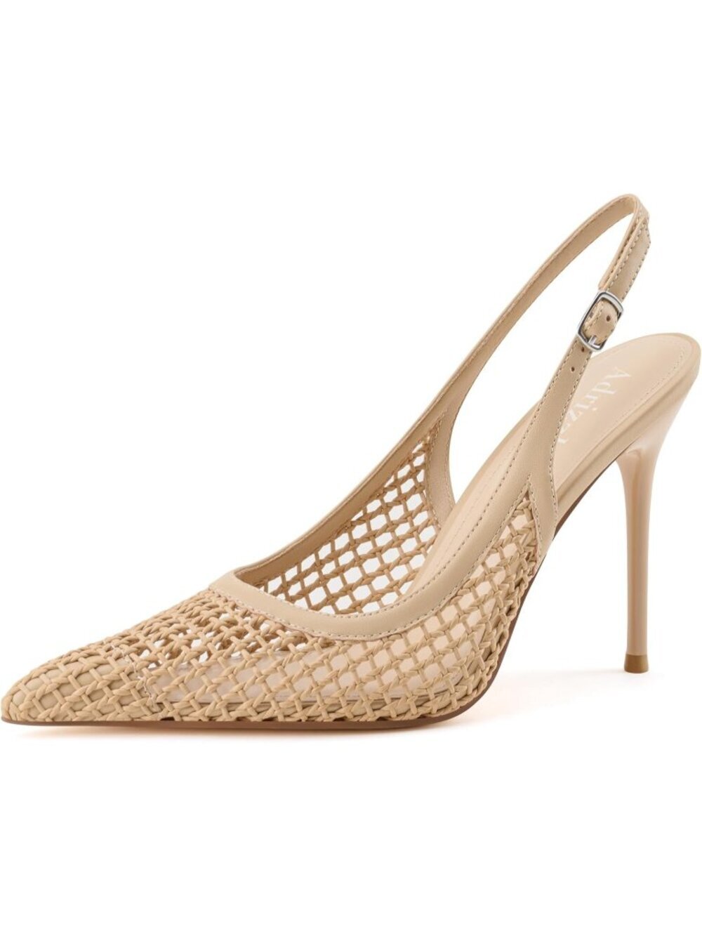 Women's Nude Comfortable Sexy Non-Slip Slingback High Pointed Closed Toe Heel